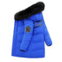 Children Winter Coat Snow Wear Kids Boy Outerwear Big Fur White Duck Down Long Style Zipper Solid Color Boy Jacket